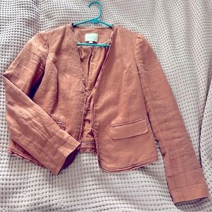LOFT dusty pink linen blazer - S